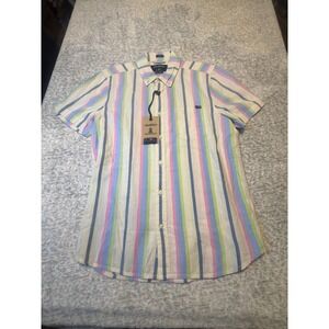 Chubbies Men's Small Striped Short Sleeve Button Down Shirt Resort NWT